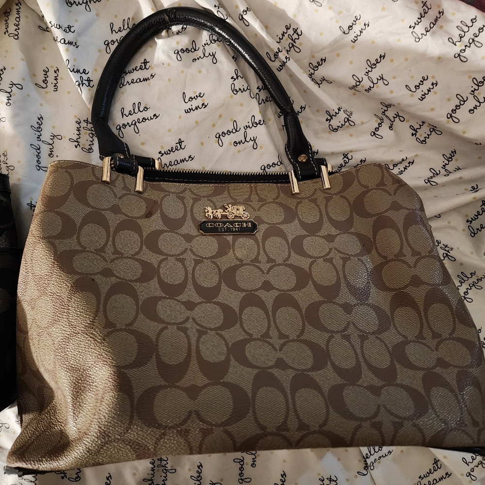 Brown coach hand bag